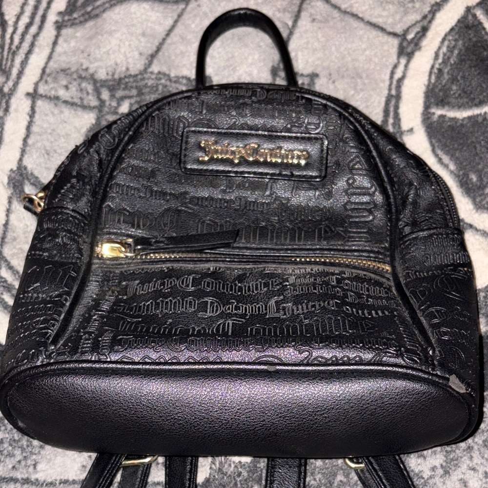 Juicy Couture Embossed Black Backpack with Cardgholder